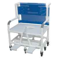 Bariatric Shower Commode Chair w/ Deluxe Elongated Soft Seat