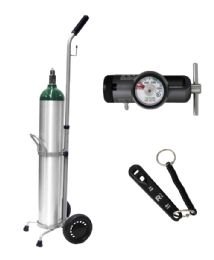 Oxygen Cylinder Cart Kit with Empty E Cylinder by Responsive Respiratory