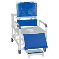 Bariatric Reclining Shower Commode Chair with Full Support Seat