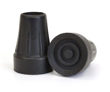 Large Rubber Crutch Tips in Black