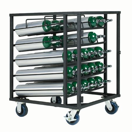Layered Stacking Oxygen Cylinder Racks by Responsive Respiratory