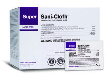 Super Sani-Cloth Germicidal Disposable Cloth Wipes, Case of 500