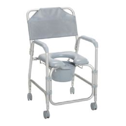 Drive Medical Aluminum Shower Commode Chair with Casters