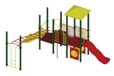 Jaime Wheelchair Accessible Playground Fort with Slides