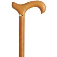 Natural Wood Cane with Derby Handle