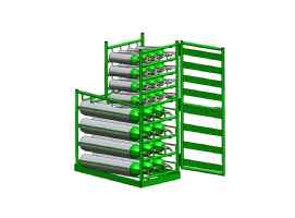 Layered Multi-Cylinder Rack for 22 Cylinders - Floor Mountable