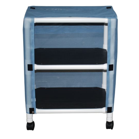 Echo Two-Shelf Linen Cart with Mesh or Solid Vinyl Cover