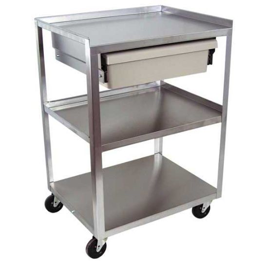 3 Shelf Stainless Steel Carts with Drawers