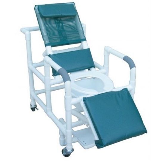 Reclining Shower Commode Chair With Sliding Footrest