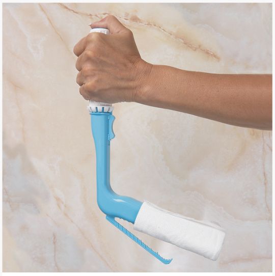 Self Wipe Toilet Aid with Angled Clamp