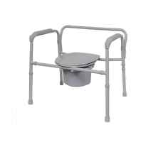 Bariatric Folding Steel Elongated Commode by Rhythm Healthcare