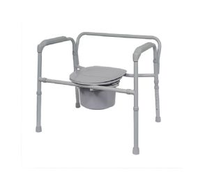 Bariatric Folding Steel Elongated Commode by Rhythm Healthcare