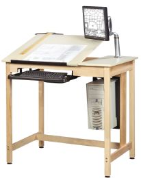 Drawing CAD Table Workstation with Adjustable Drawing Surface