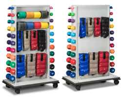 Mobile Cuff Weight, Dumbbell, and Band Gym Equipment Storage Rac