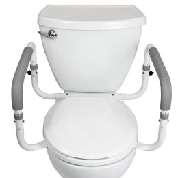 Toilet Safety Rail with Adjustable Width and 300 lbs. Capacity by Vive Health