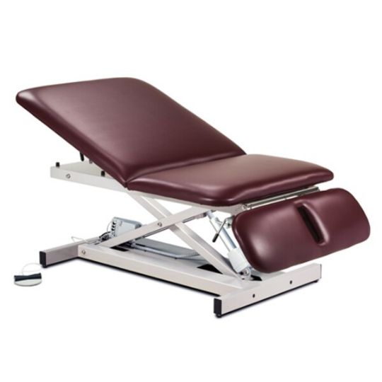 Extra Wide, Adjustable Backrest & Drop Section Bariatric Power Table with Open Base