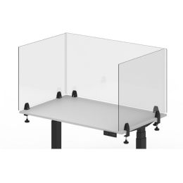 RECLAIM Acrylic Sneeze Guard Desk Divider - Clamp-On - Clear/Frosted