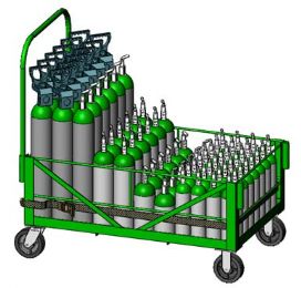Vertical Oxygen Cylinder Cart