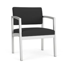Lenox Steel Durable Oversized Guest Chair with Silver Finish Frame by Lesro - 400 lbs. Weight Capacity