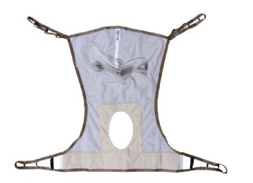 Hourglass Sling with Mesh, Toileting Hole and Head Support for Patient Lift - Amputees and Larger Extremities Patients