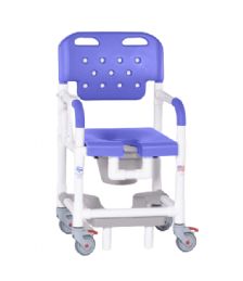 IPU Platinum Drop Arm Shower Chair Commode With Footrest