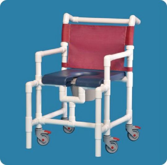 Deluxe Open Front Soft Seat Midsize Shower Chair Commode