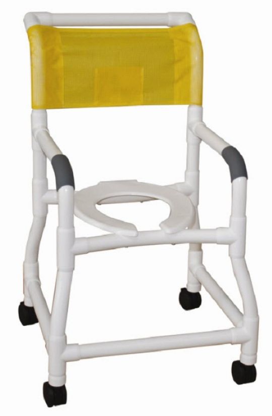 MJM International PVC Shower Commode Chair with Flared Stability Base