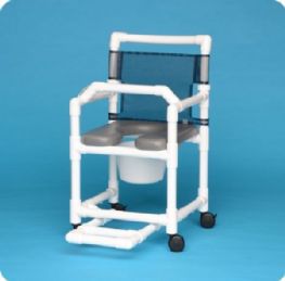 Open-Front Soft Seat Shower Commode Chair with Lap Bar by IPU