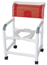 MJM International PVC Shower Commode Chair 22in Wide
