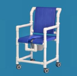 Open Front Soft Seat Deluxe Shower Chair Commode with Waterproof Backrest