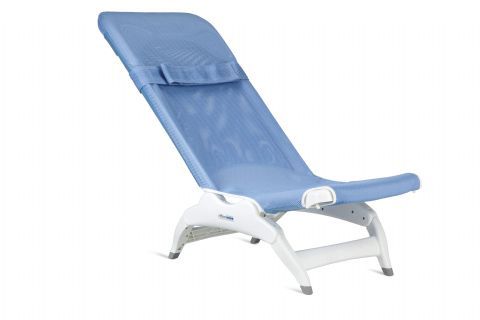 Large Rifton Wave Bath Chair with Standard Chest Strap in Blue