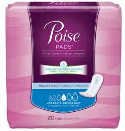 POISE Moderate Absorbant Incontinence Pads - Level 4