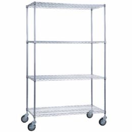 Linen Cart with 4 Wire Shelves