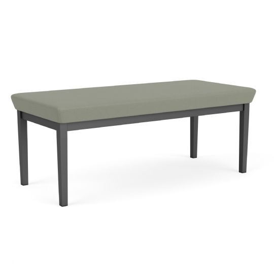 Bench with charcoal frame and eucalyptus upholstery