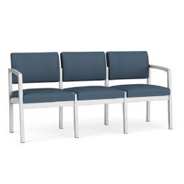 Lesro Lenox Steel 3 Seat Sofa for Waiting Rooms With No Dividers - Available in Multiple Colors