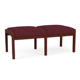 Lenox Wood 2 Seat Wooden Bench for Waiting Rooms by Lesro - 275 lbs. Weight Capacity | Customizable Upholstery and Frame