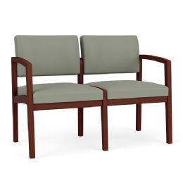 2 Seater Sofa for Waiting Rooms with 300 lbs. Capacity - Lenox Wood by Lesro Furniture