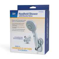 Handheld Shower Head with Diverter Valve - 84 in Long and 5 Spraying Options by North Coast