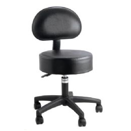 Black Rolling Exam Stool with Backrest by McKesson
