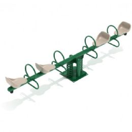 Steel Teeter Totter with 4 Seats - RockWell Teeter Quad with Safety Spring Bouncer