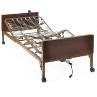 Medline Semi Electric Hospital Bed Package With Adjustable Supports and Rolling Casters for Homecare