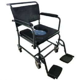 Padded Shower Commode Chair with Swing Away Footrests by Inno Medical Supply