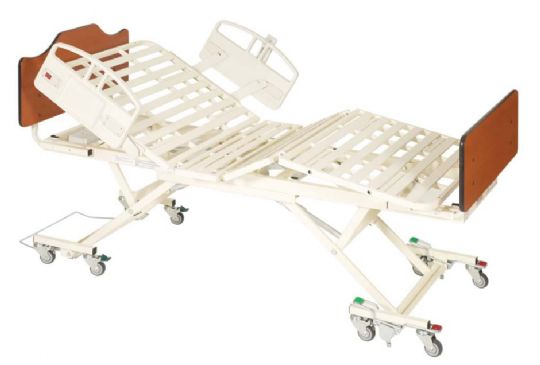 NOA Full Electric Light Hospital Bed shown with non-inclusive side rails **purchase side rails separately below