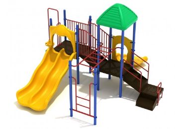 Sunset Harbor Commercial Playground System for Kids and Preteens With Multiple Slides and Ladders