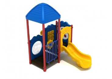 St. Augustine Compact Commercial Playground with Slide and Tic Tac Toe Panel by NVB Playgrounds