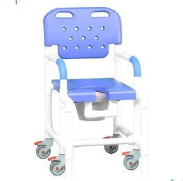 Platinum Shower Chair Commode with Locking Casters and Anti-Tip Feature