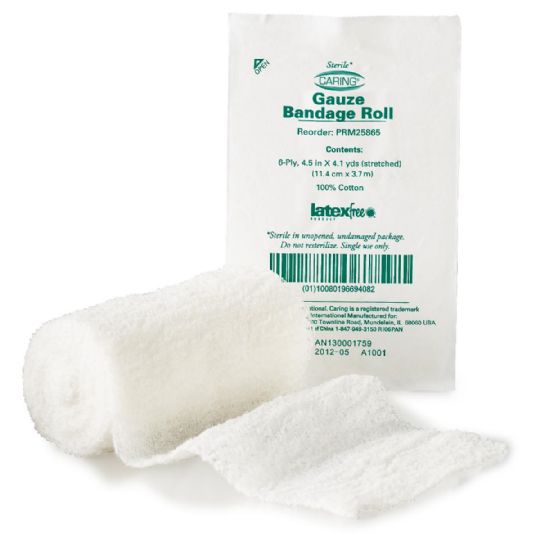 Caring Sterile Cotton Gauze Bandage Roll by Medline