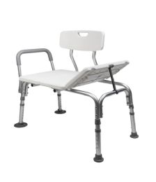 Shower and Tub Transfer Bench with Curtain Guard - Height Adjustable and 300 lbs Capacity