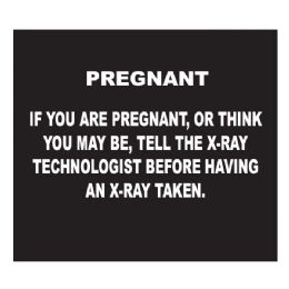 X-Ray Pregnancy Black and White Safety Sign in English