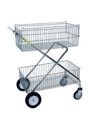 Deluxe Two Level Wire Utility Push Cart